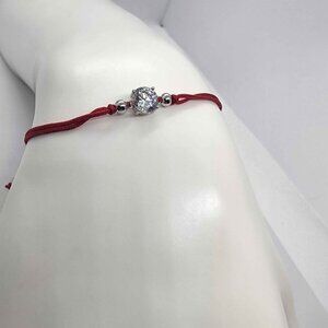 NEW Sterling Silver 925 Round Design With Red String Bracelet